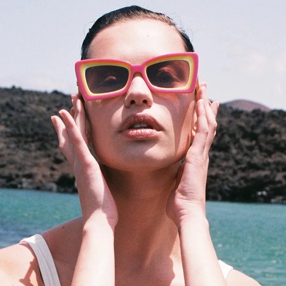 Cult Gaia Zaza Sunglasses Dragonfruit Multicolor Sunnies Chic Fashionable NWT - Picture 3 of 9